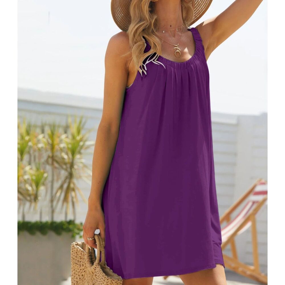 Purple Swimsuit Coverup Dress Women Size XL Unbranded Beach Resort Cruise